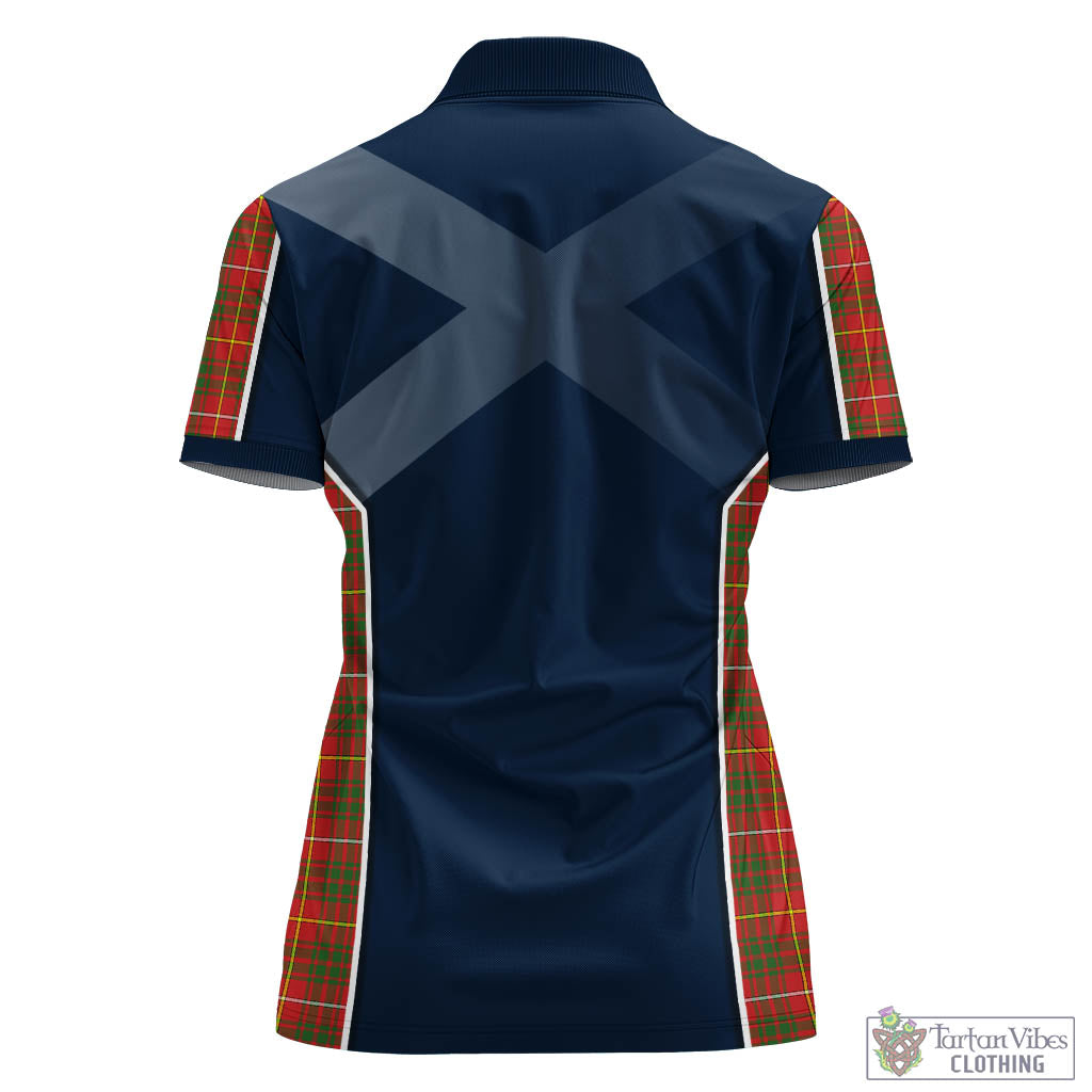 Tartan Vibes Clothing Bruce Modern Tartan Women's Polo Shirt with Family Crest and Scottish Thistle Vibes Sport Style