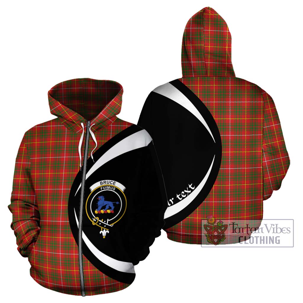 Tartan Vibes Clothing Bruce Modern Tartan Hoodie with Family Crest Circle Style