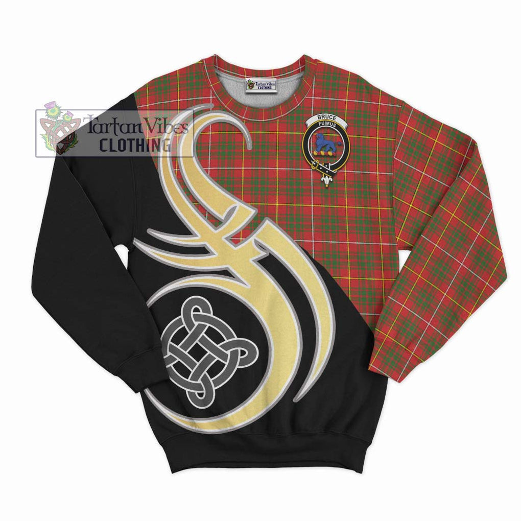 Bruce Modern Tartan Sweatshirt with Family Crest and Celtic Symbol Style - Tartan Vibes Clothing