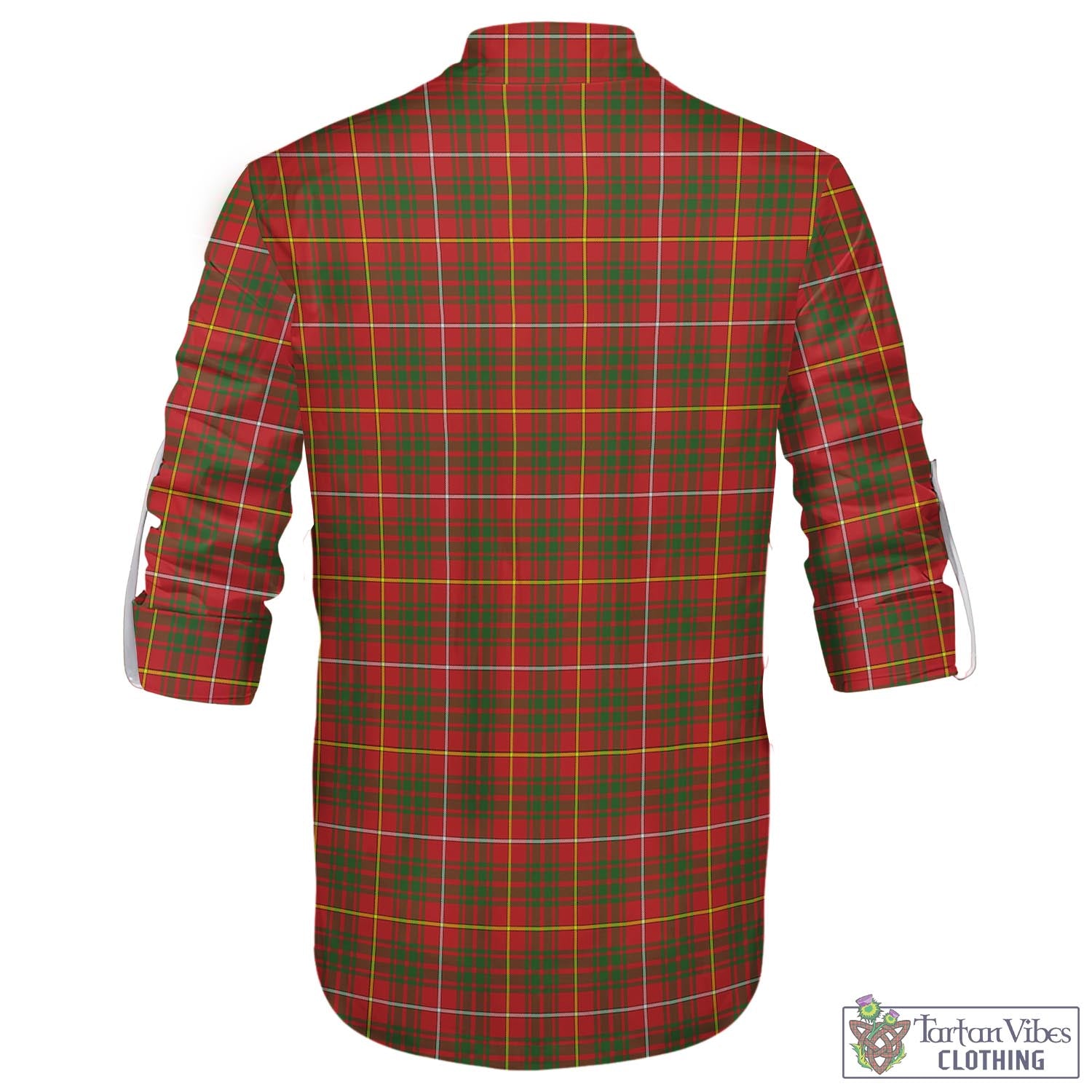 Tartan Vibes Clothing Bruce Modern Tartan Men's Scottish Traditional Jacobite Ghillie Kilt Shirt with Family Crest