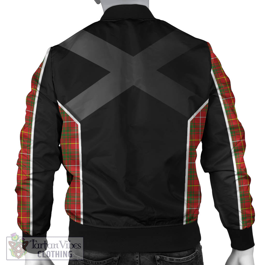 Tartan Vibes Clothing Bruce Modern Tartan Bomber Jacket with Family Crest and Scottish Thistle Vibes Sport Style