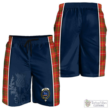 Bruce Modern Tartan Men's Shorts with Family Crest and Scottish Thistle Vibes Sport Style