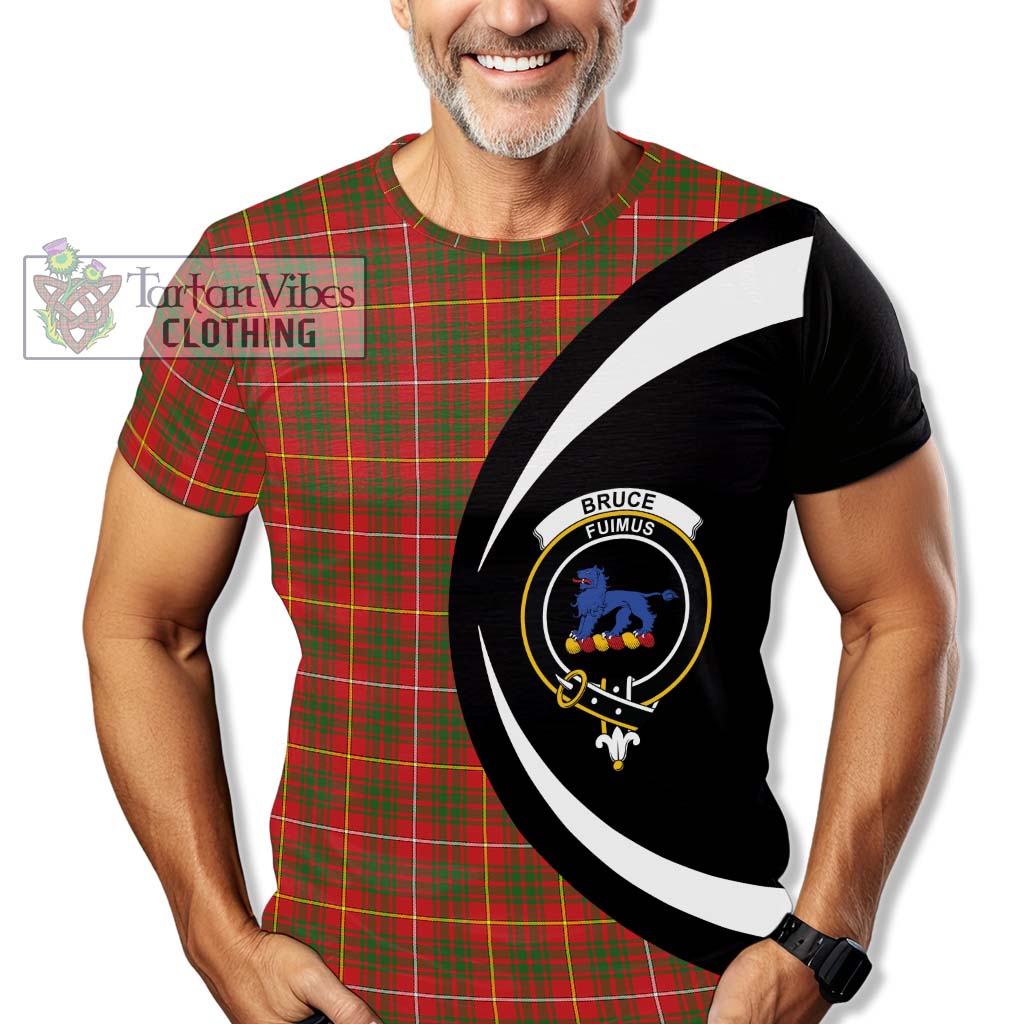 Tartan Vibes Clothing Bruce Modern Tartan T-Shirt with Family Crest Circle Style