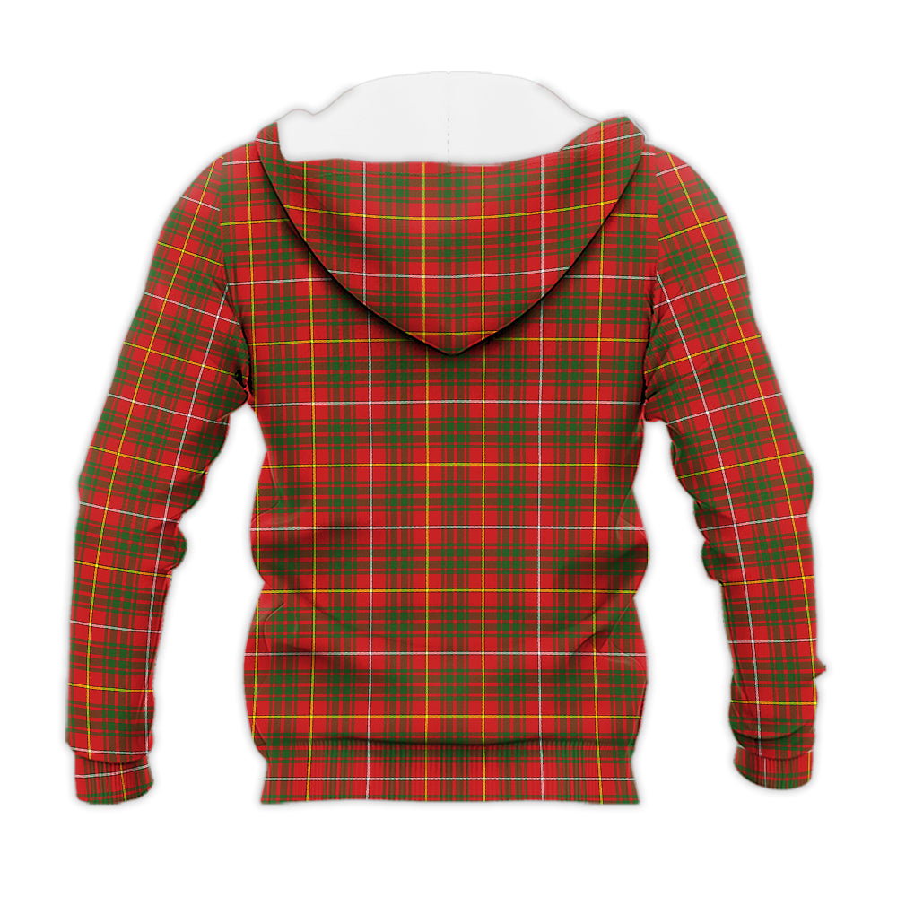 Bruce Modern Tartan Knitted Hoodie with Family Crest - Tartanvibesclothing