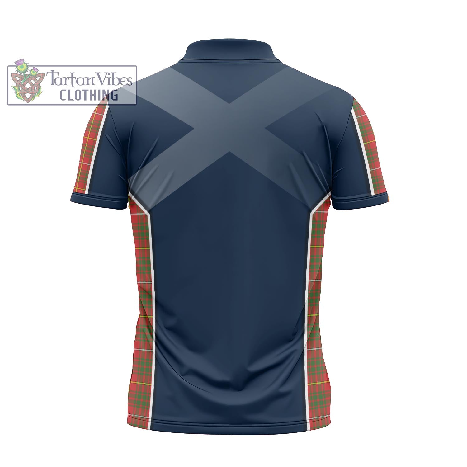 Tartan Vibes Clothing Bruce Modern Tartan Zipper Polo Shirt with Family Crest and Scottish Thistle Vibes Sport Style