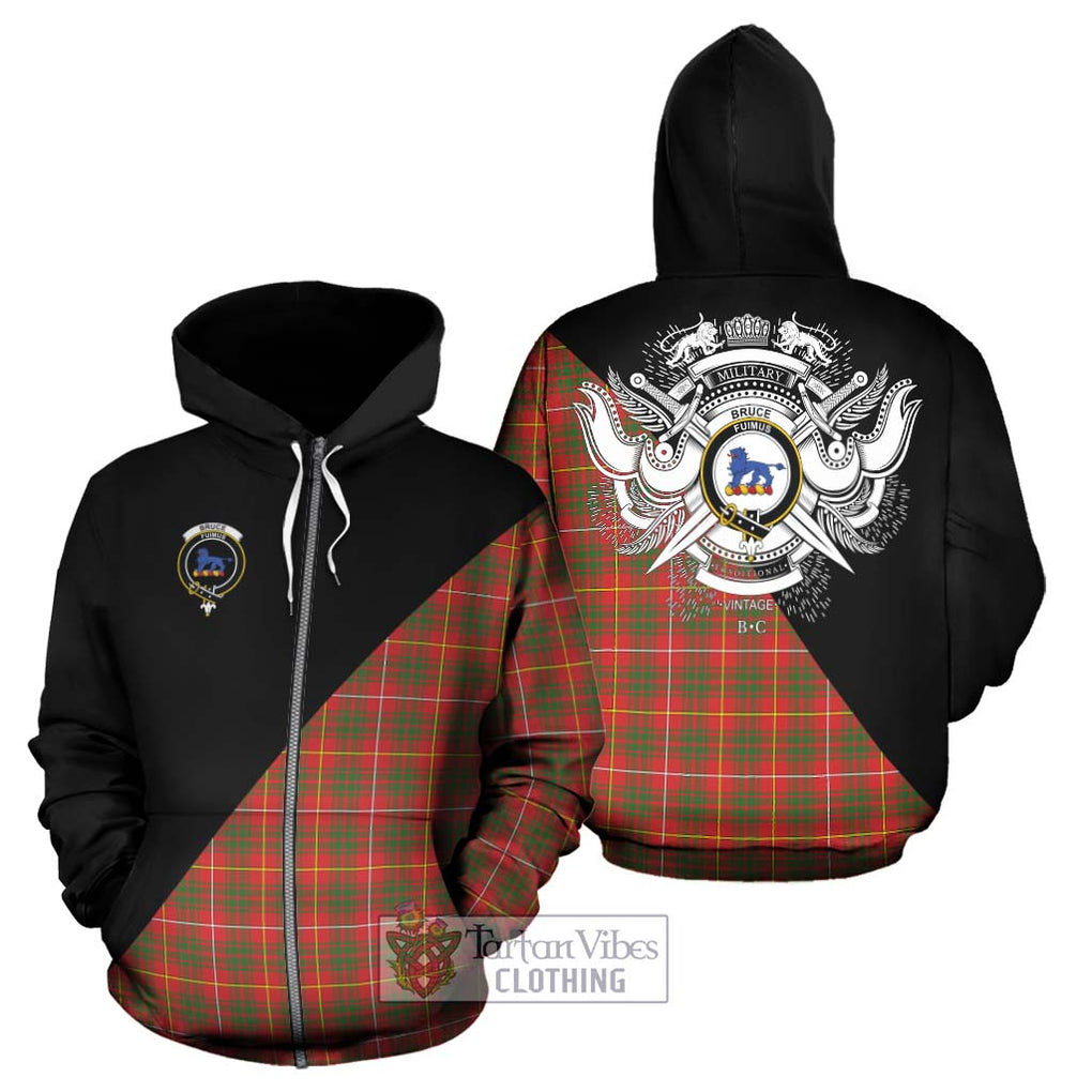 Bruce Modern Tartan Hoodie with Family Crest and Military Logo Style - Tartanvibesclothing Shop