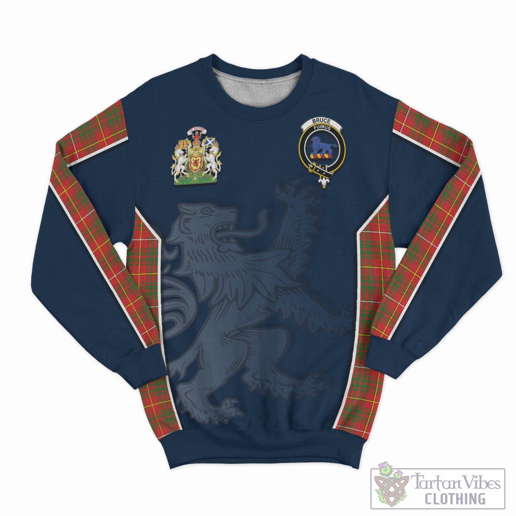 Tartan Vibes Clothing Bruce Modern Tartan Sweater with Family Crest and Lion Rampant Vibes Sport Style