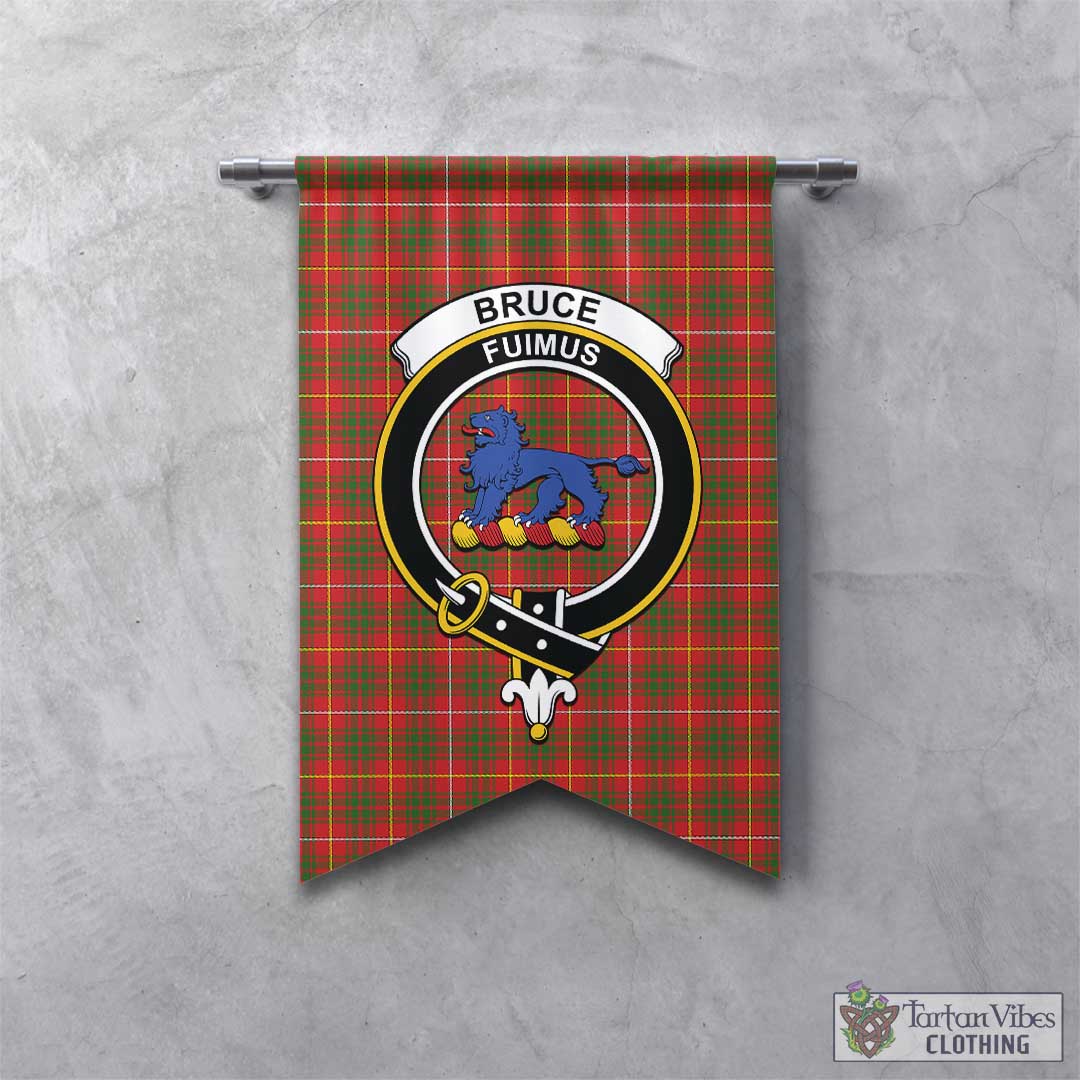 Tartan Vibes Clothing Bruce Modern Tartan Gonfalon, Tartan Banner with Family Crest