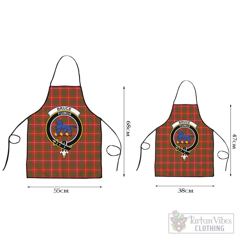 Bruce Modern Tartan Apron with Family Crest Black L 55x68 cm - Tartan Vibes Clothing