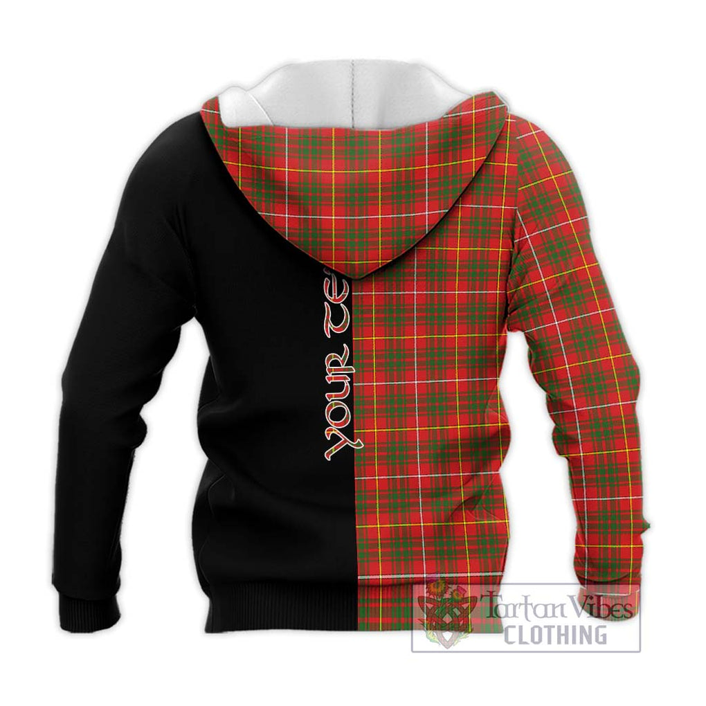 Bruce Modern Tartan Knitted Hoodie with Family Crest and Half Of Me Style - Tartanvibesclothing Shop