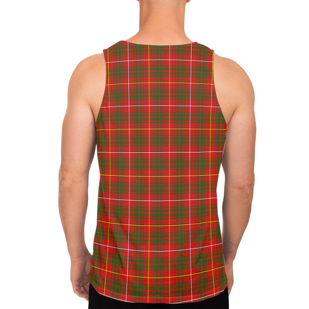 Bruce Modern Tartan Mens Tank Top with Family Crest - Tartanvibesclothing