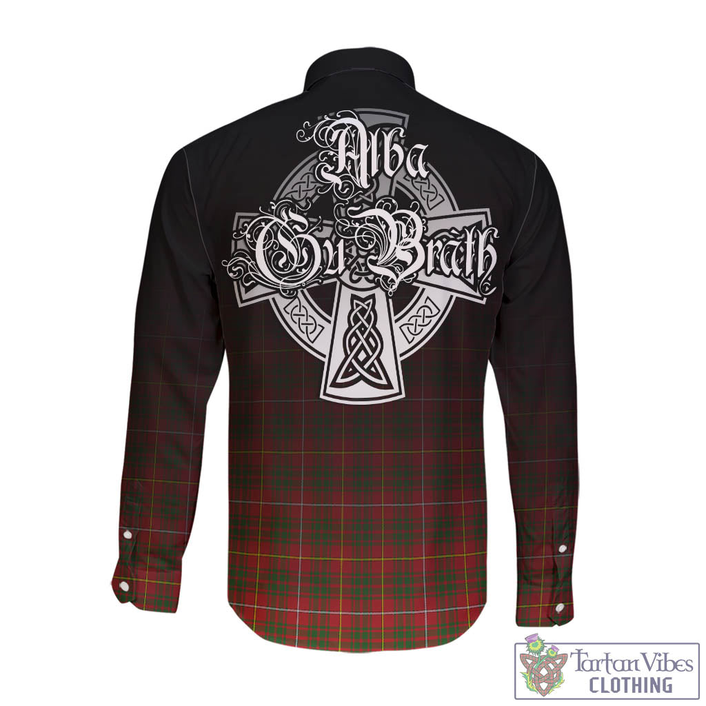 Tartan Vibes Clothing Bruce Modern Tartan Long Sleeve Button Up Featuring Alba Gu Brath Family Crest Celtic Inspired