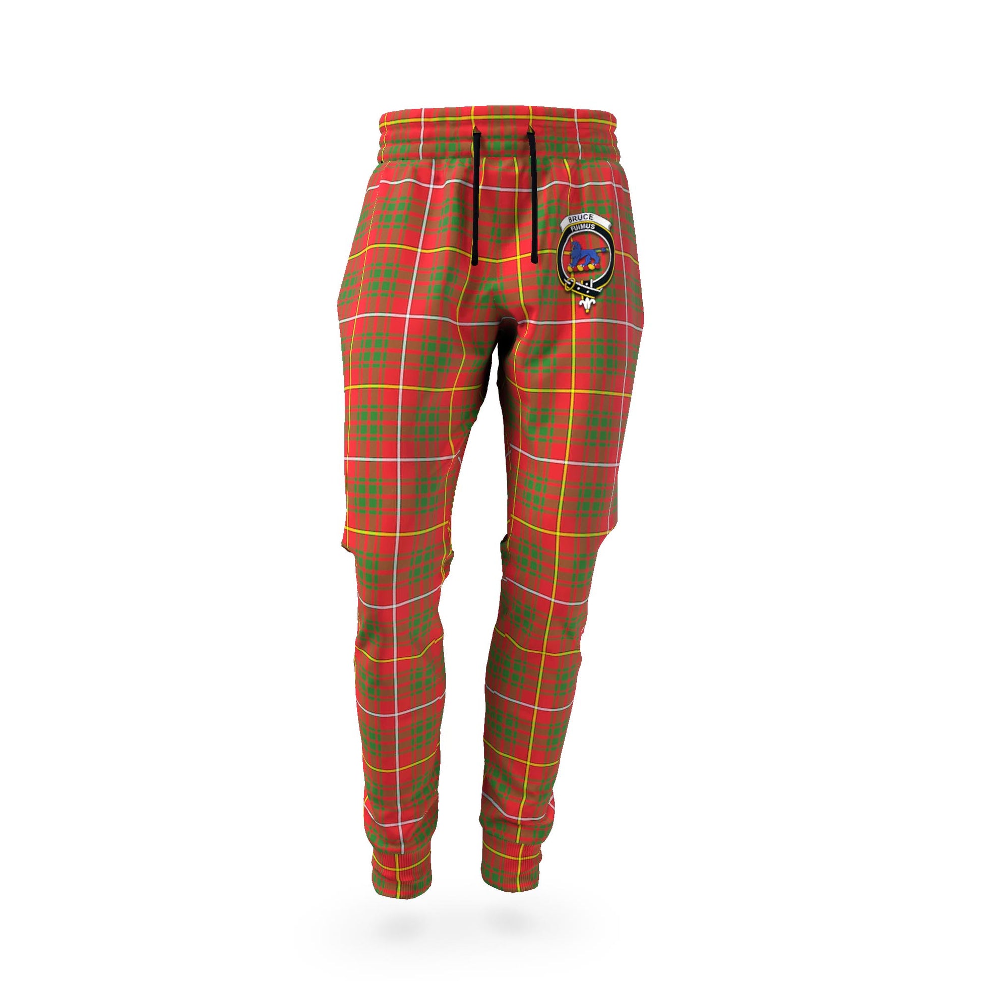 Bruce Modern Tartan Joggers Pants with Family Crest - Tartan Vibes Clothing