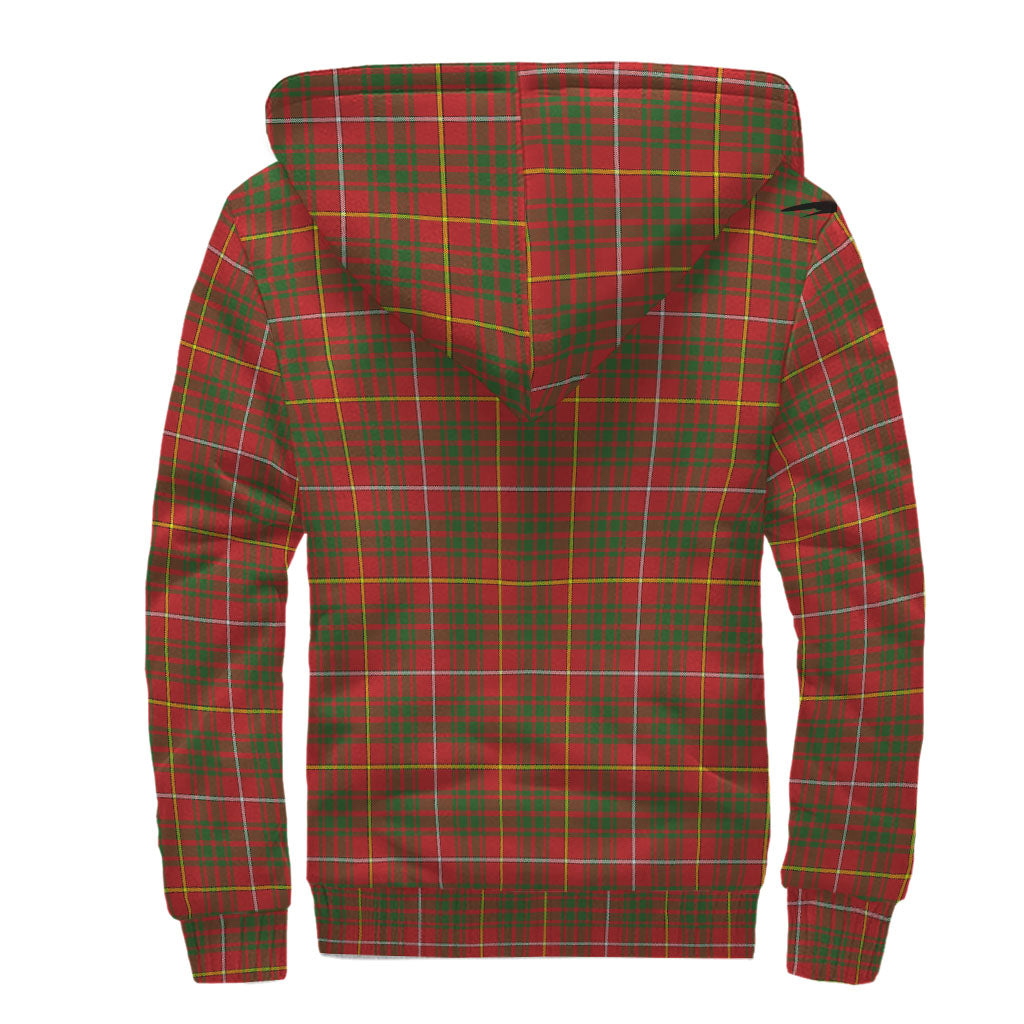 Bruce Modern Tartan Sherpa Hoodie with Family Crest - Tartanvibesclothing