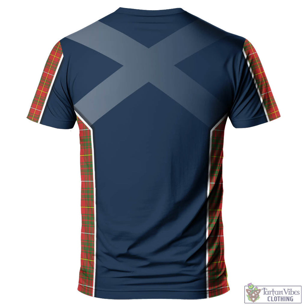 Tartan Vibes Clothing Bruce Modern Tartan T-Shirt with Family Crest and Scottish Thistle Vibes Sport Style