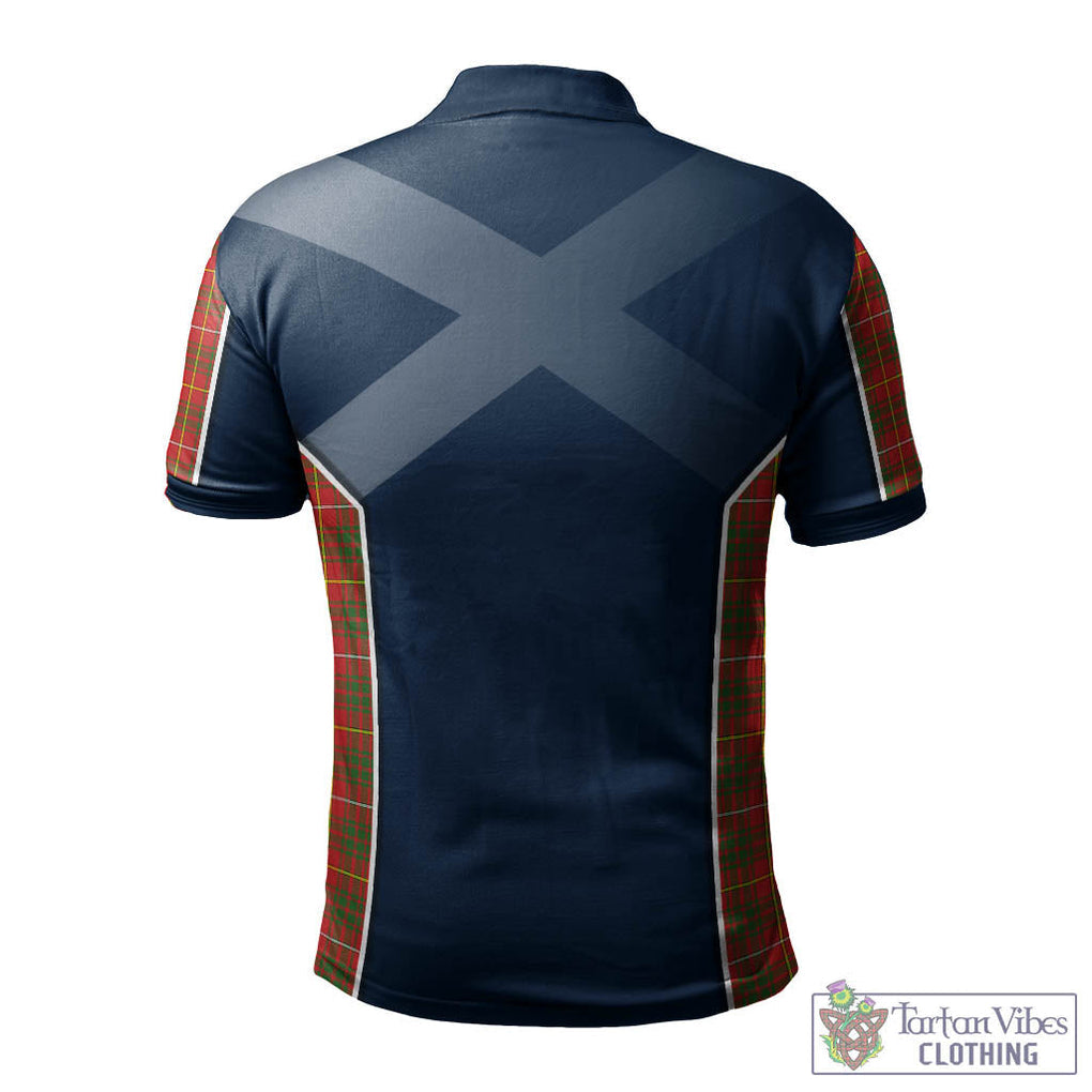 Tartan Vibes Clothing Bruce Modern Tartan Men's Polo Shirt with Family Crest and Lion Rampant Vibes Sport Style