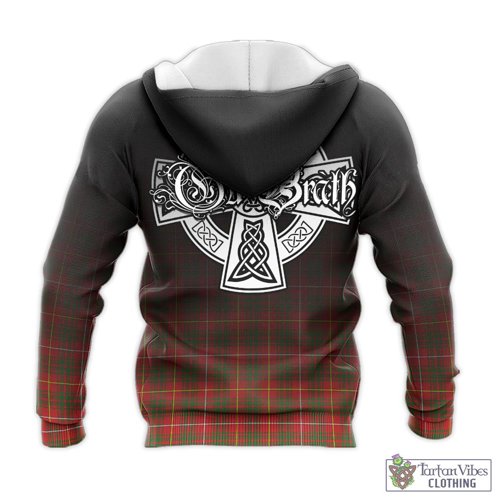 Tartan Vibes Clothing Bruce Modern Tartan Knitted Hoodie Featuring Alba Gu Brath Family Crest Celtic Inspired