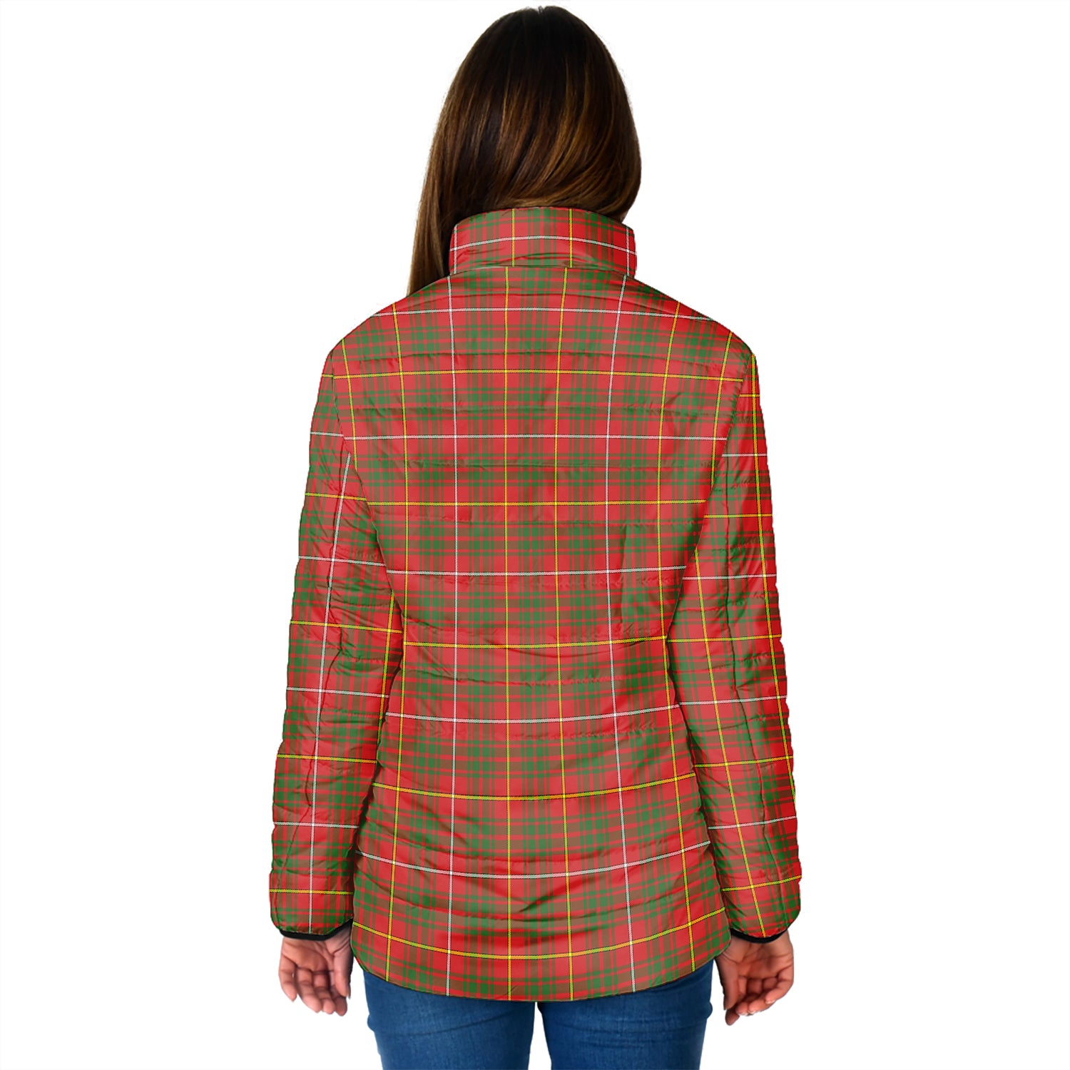 Bruce Modern Tartan Padded Jacket with Family Crest - Tartan Vibes Clothing