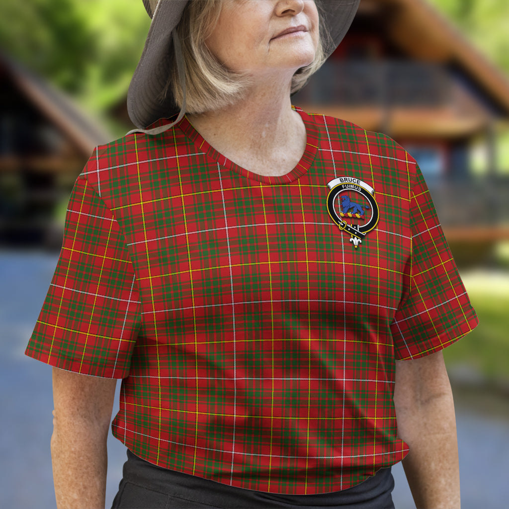 Bruce Modern Tartan T-Shirt with Family Crest - Tartan Vibes Clothing