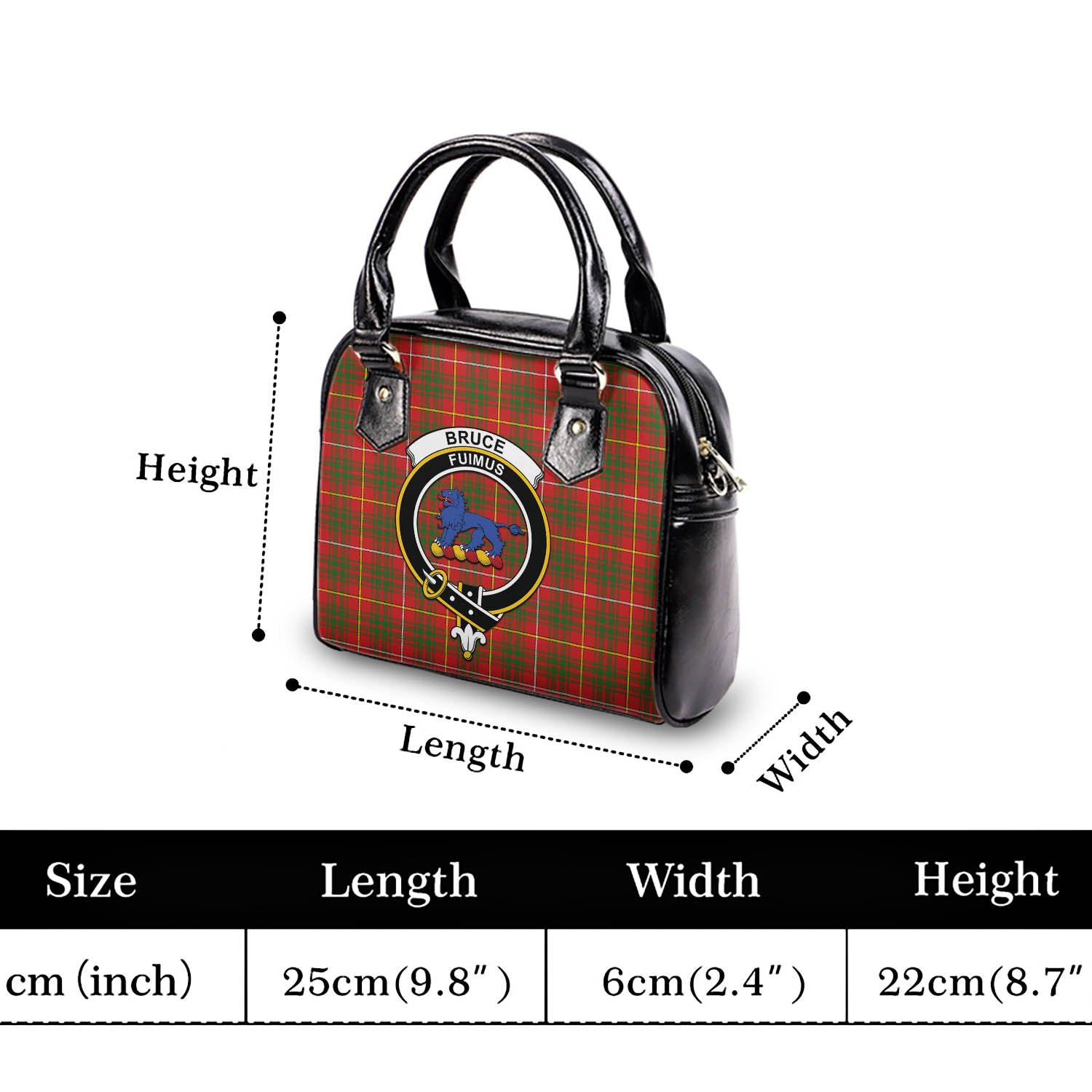 Bruce Modern Tartan Shoulder Handbags with Family Crest - Tartanvibesclothing