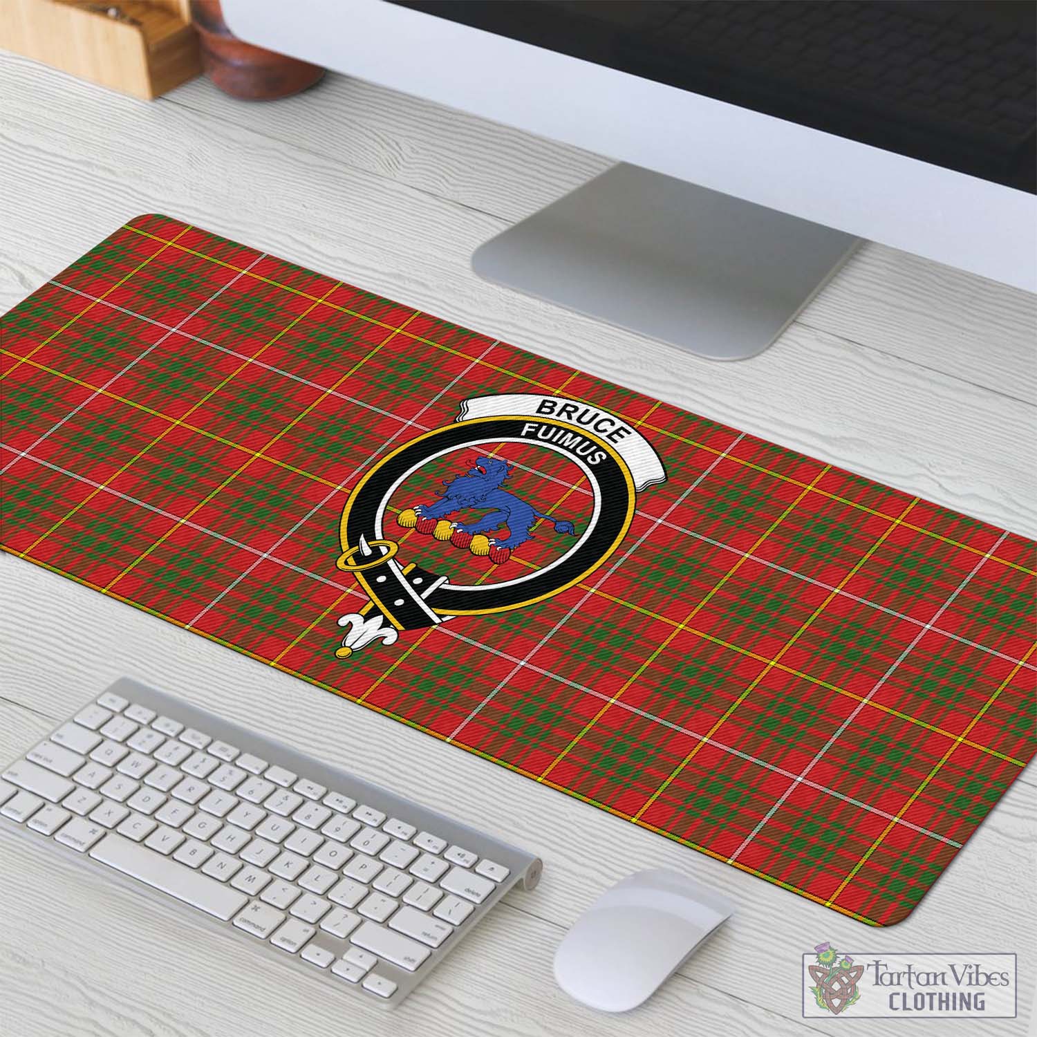 Tartan Vibes Clothing Bruce Modern Tartan Mouse Pad with Family Crest