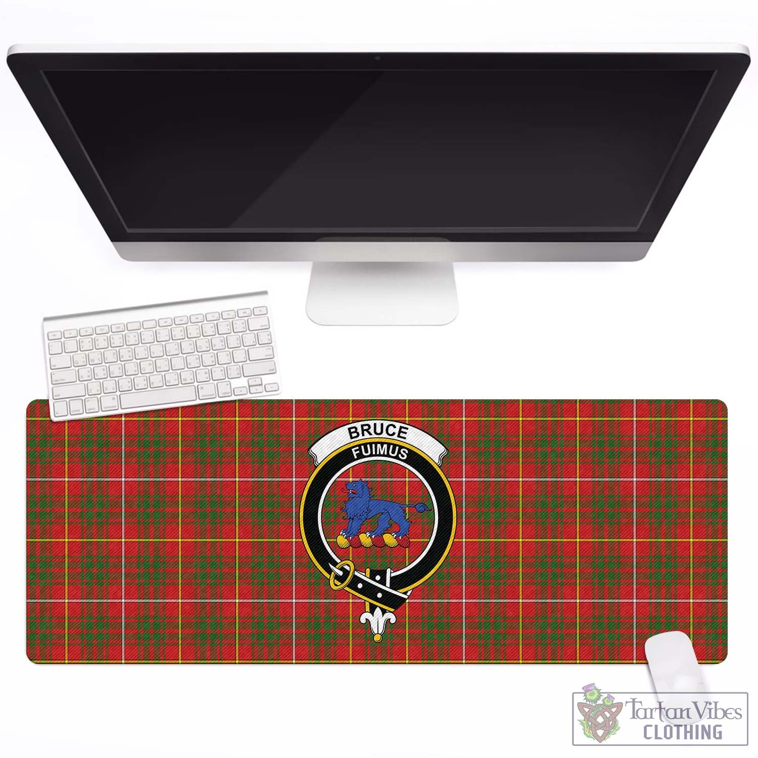 Tartan Vibes Clothing Bruce Modern Tartan Mouse Pad with Family Crest