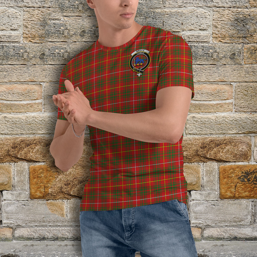 Bruce Modern Tartan T-Shirt with Family Crest - Tartan Vibes Clothing