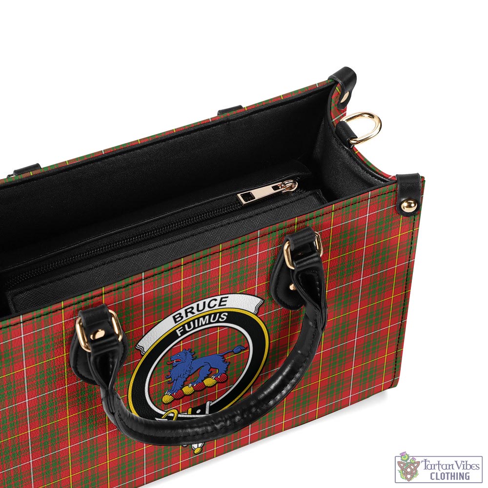 Tartan Vibes Clothing Bruce Modern Tartan Luxury Leather Handbags with Family Crest