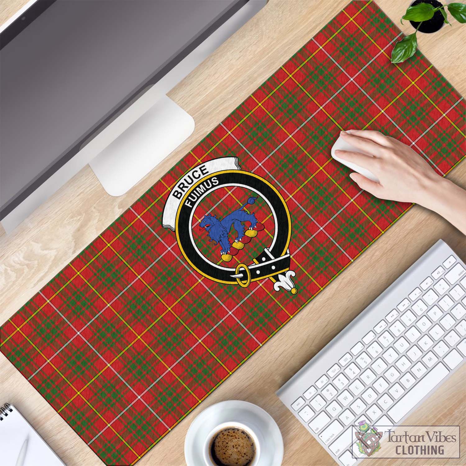 Tartan Vibes Clothing Bruce Modern Tartan Mouse Pad with Family Crest