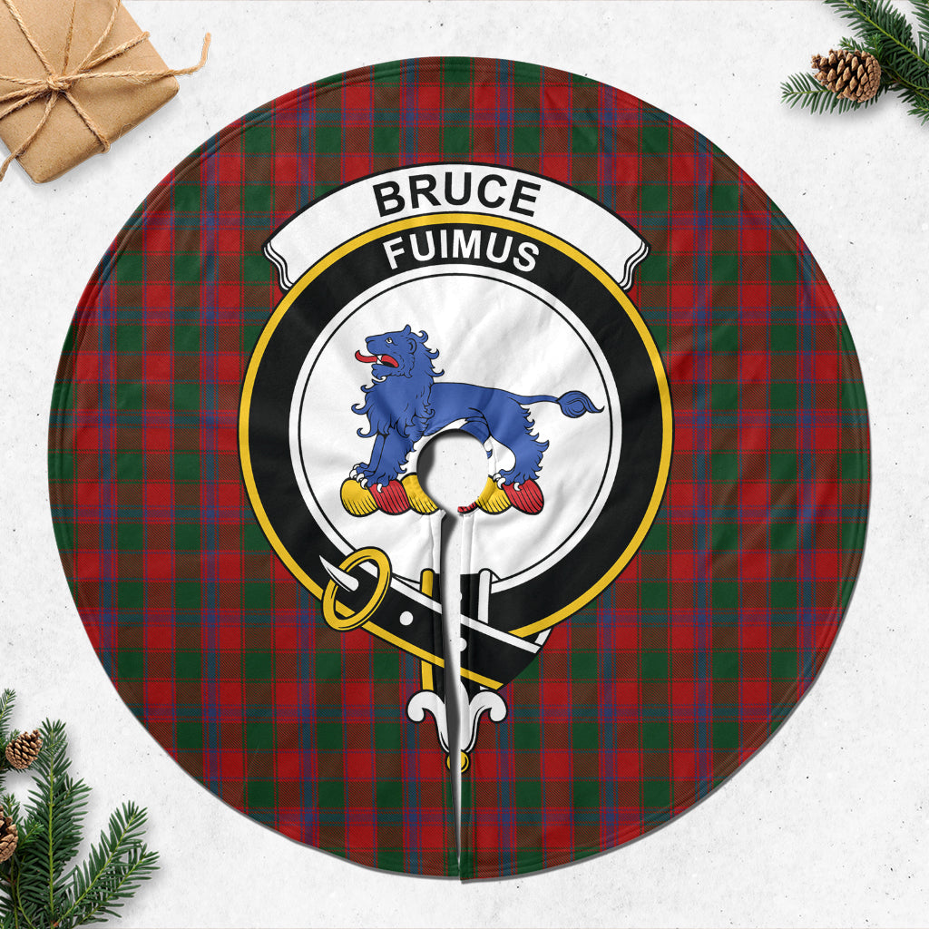 Bruce Old Tartan Christmas Tree Skirt with Family Crest - Tartanvibesclothing