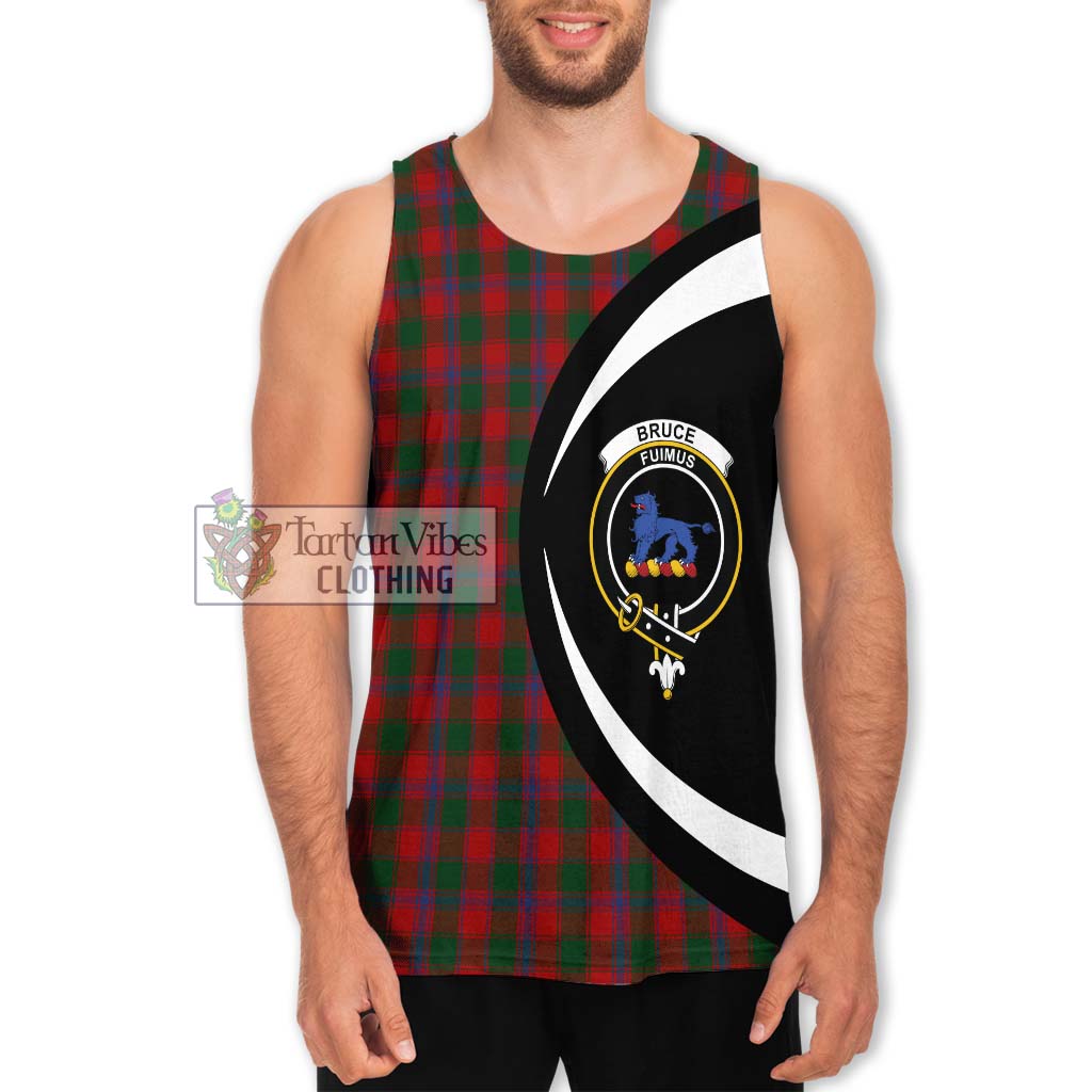 Bruce Old Tartan Men's Tank Top with Family Crest Circle Style Men - Tartan Vibes Clothing