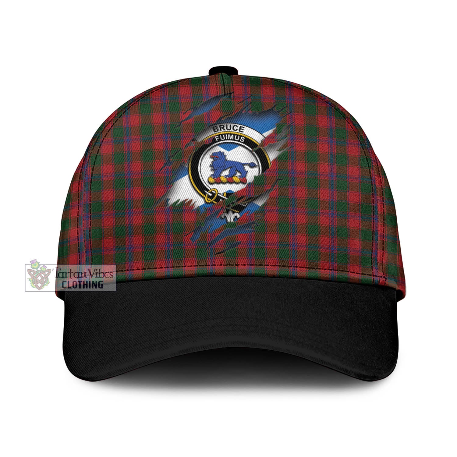 Tartan Vibes Clothing Bruce Old Tartan Classic Cap with Family Crest In Me Style