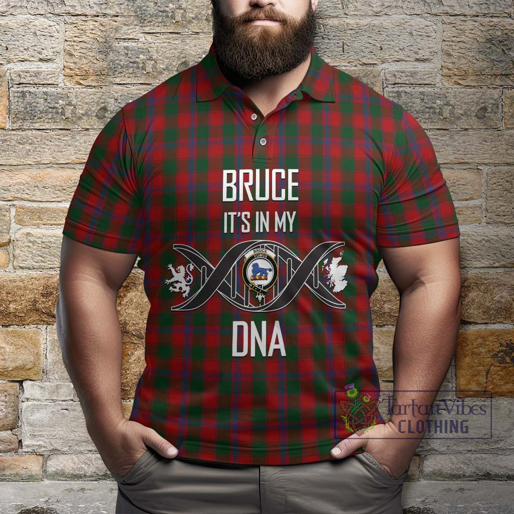 Bruce Old Tartan Polo Shirt with Family Crest DNA In Me Style Kid - Tartanvibesclothing Shop