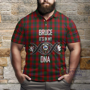 Bruce Old Tartan Polo Shirt with Family Crest DNA In Me Style