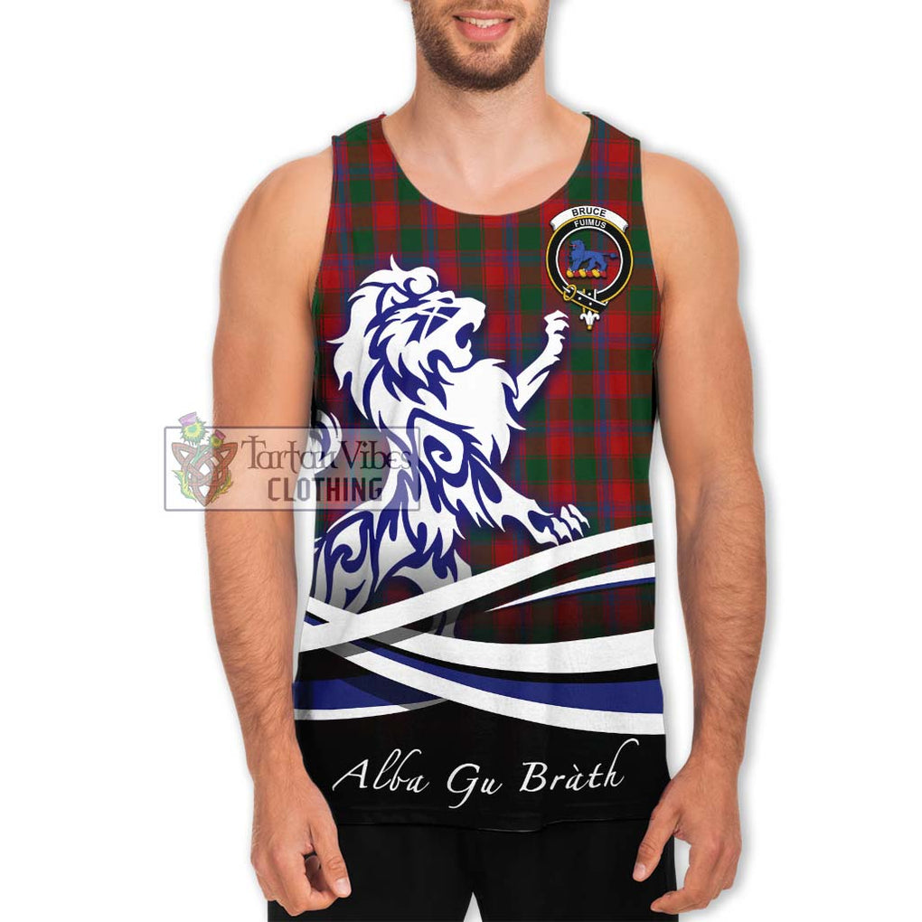 Bruce Old Tartan Men's Tank Top with Alba Gu Brath Regal Lion Emblem Men - Tartanvibesclothing Shop