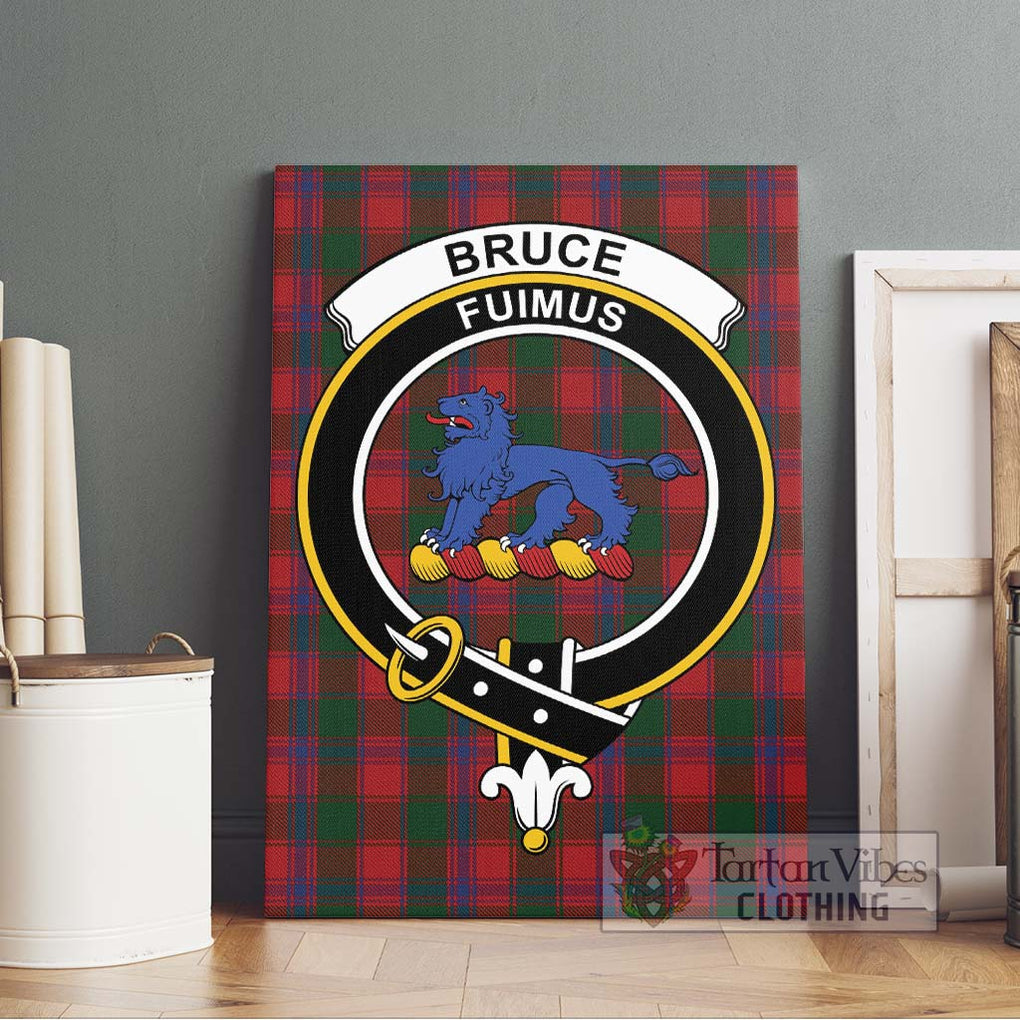 Bruce Old Tartan Canvas Print Wall Art with Family Crest Without Frame - Tartan Vibes Clothing