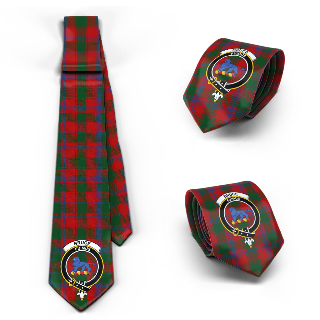 Bruce Old Tartan Classic Necktie with Family Crest Necktie One Size - Tartan Vibes Clothing