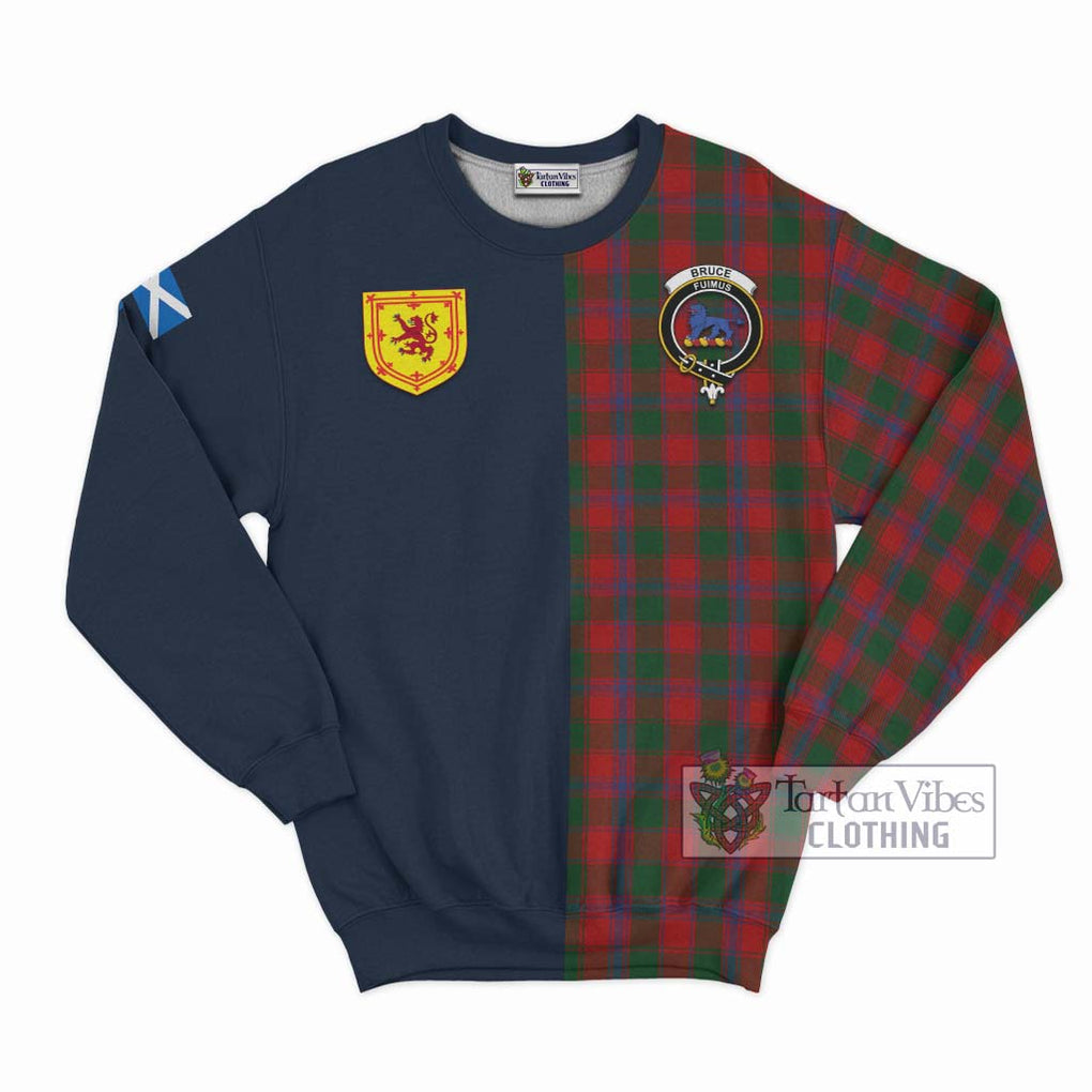 Tartan Vibes Clothing Bruce Old Tartan Sweatshirt with Scottish Lion Royal Arm Half Style