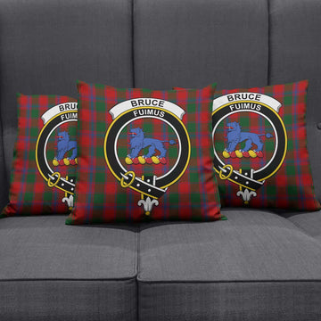 Bruce Old Tartan Pillow Cover with Family Crest