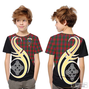 Bruce Old Tartan Kid T-Shirt with Family Crest and Celtic Symbol Style