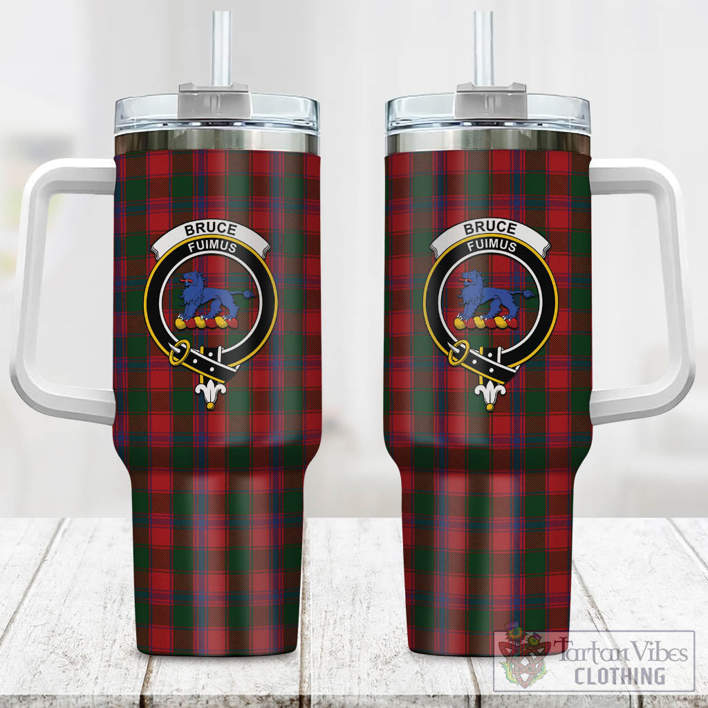 Tartan Vibes Clothing Bruce Old Tartan and Family Crest Tumbler with Handle