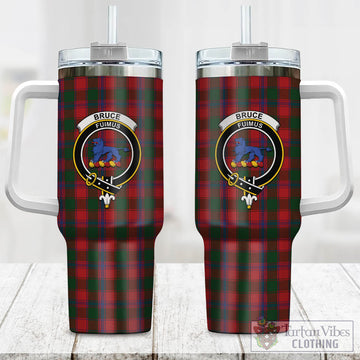 Bruce Old Tartan and Family Crest Tumbler with Handle