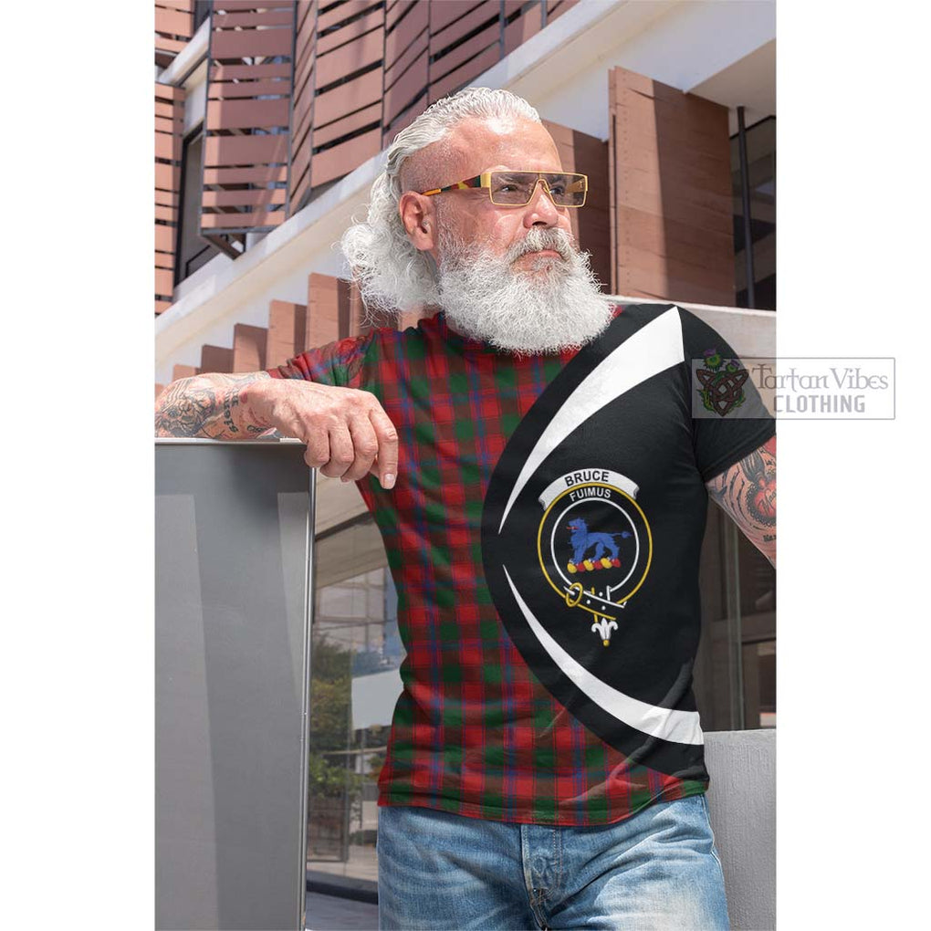 Tartan Vibes Clothing Bruce Old Tartan Cotton T-shirt with Family Crest Circle Style