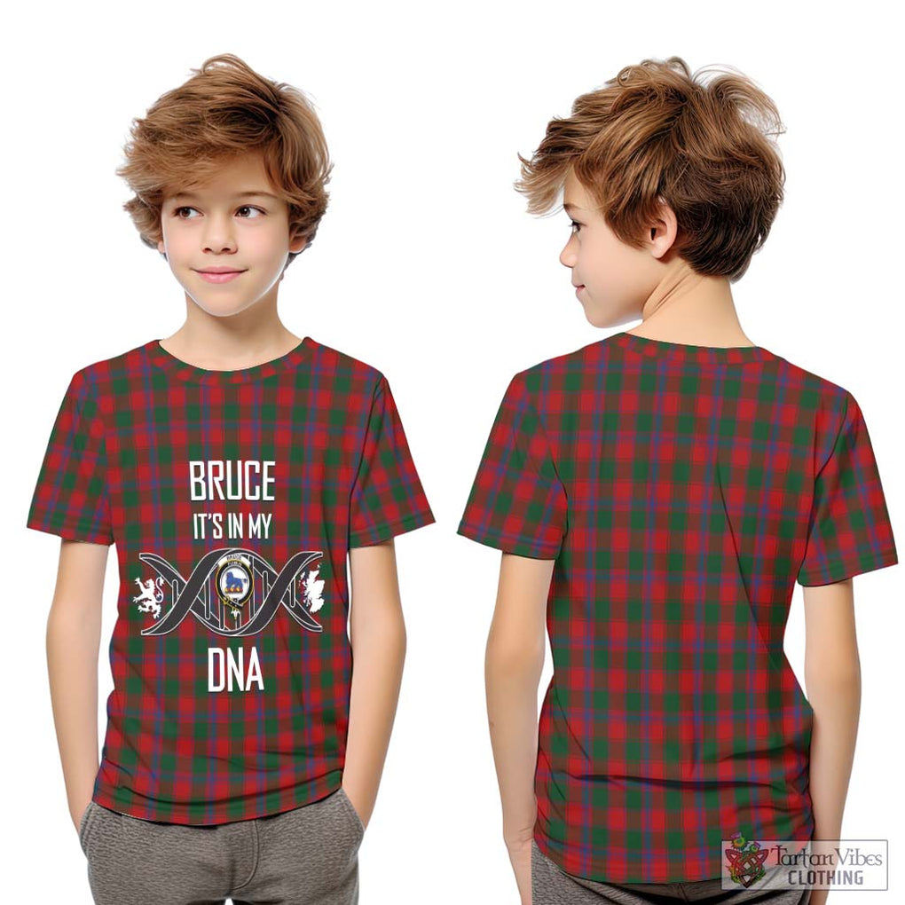 Bruce Old Tartan Kid T-Shirt with Family Crest DNA In Me Style Youth XL Size14 - Tartanvibesclothing Shop