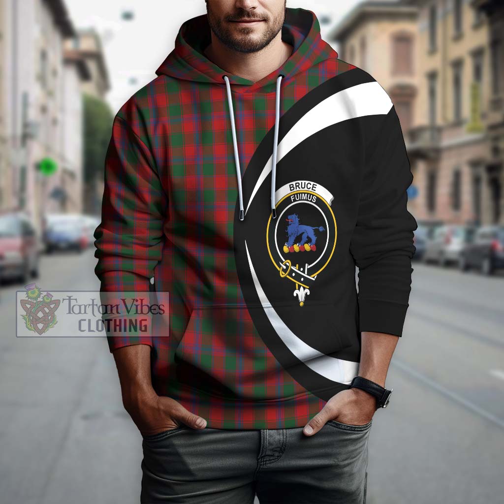 Tartan Vibes Clothing Bruce Old Tartan Hoodie with Family Crest Circle Style