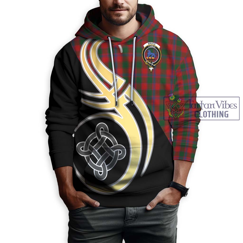 Bruce Old Tartan Hoodie with Family Crest and Celtic Symbol Style Zip Hoodie - Tartan Vibes Clothing