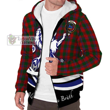 Bruce Old Tartan Sherpa Hoodie with Alba Gu Brath Regal Lion Emblem