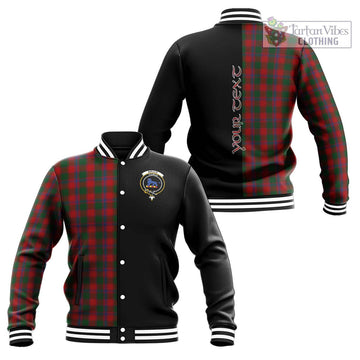 Bruce Old Tartan Baseball Jacket with Family Crest and Half Of Me Style