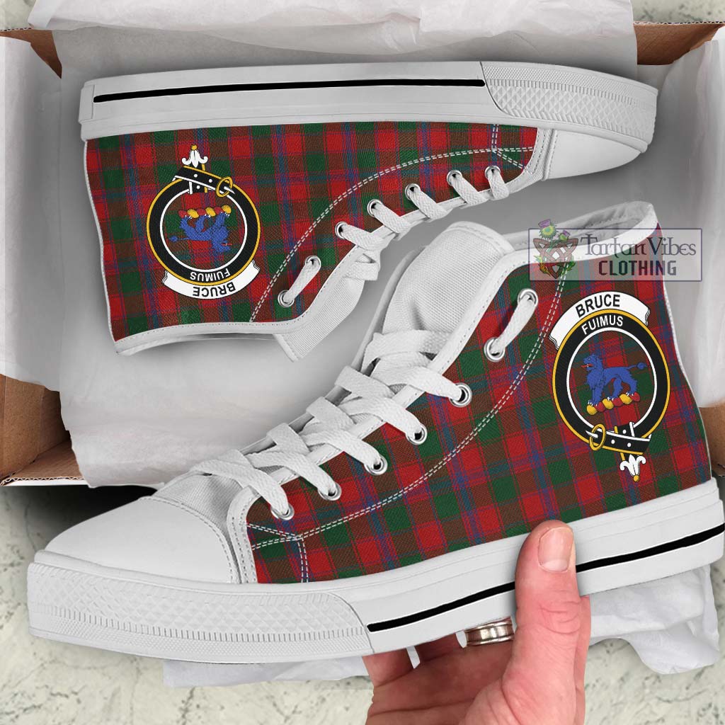 Tartan Vibes Clothing Bruce Old Tartan High Top Shoes with Family Crest