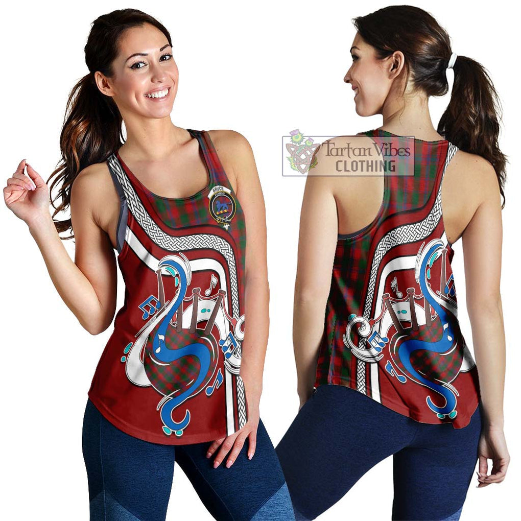 Bruce Old Tartan Women's Racerback Tanks with Epic Bagpipe Style 4XL - Tartanvibesclothing Shop